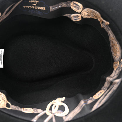 Hermes Rabbit Felt Faubourg Brides De Gala Hat 58 Black 7 of 9