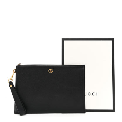 Gucci Textured Dollar Calfskin GG Marmont Zip Pouch Black 8 of 8