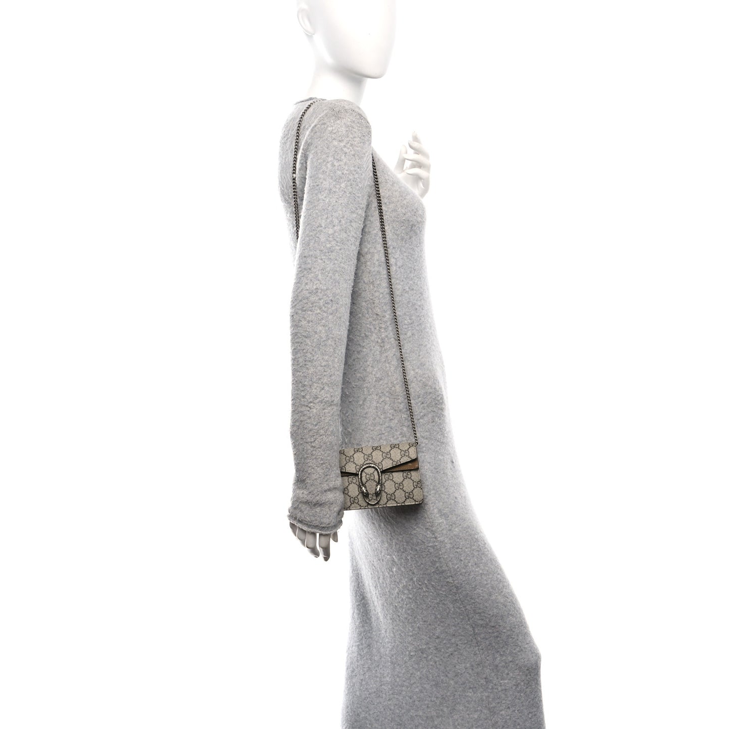 GG Supreme Monogram Super Mini Dionysus Shoulder Bag Taupe