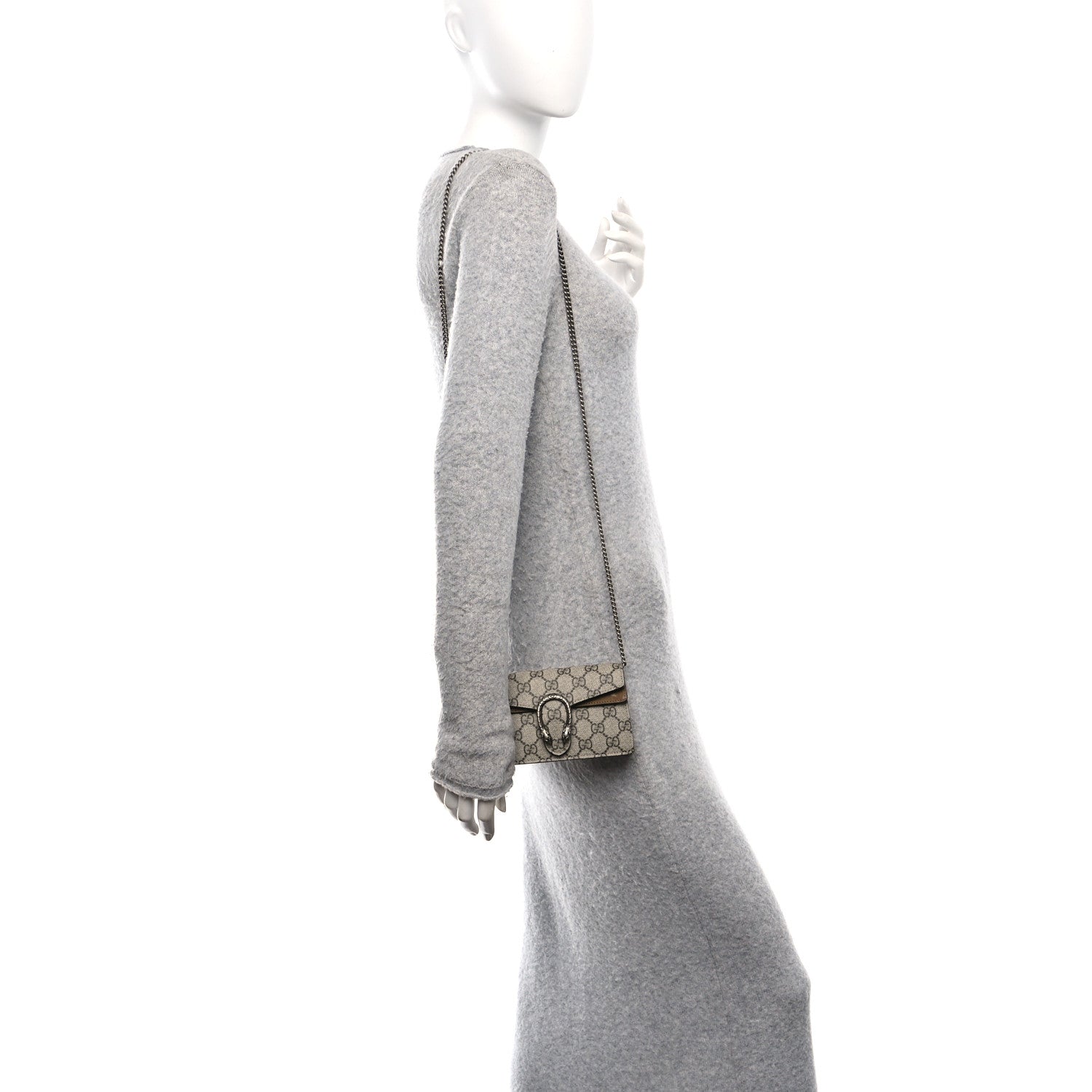 Gucci GG Supreme Monogram Super Mini Dionysus Shoulder Bag Taupe 2 of 12