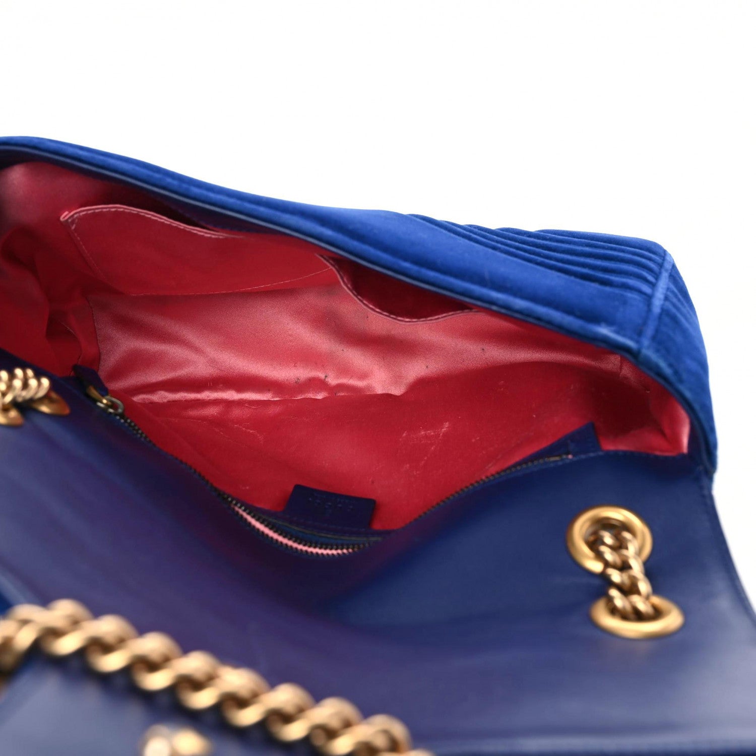 Gucci Velvet Matelasse Medium GG Marmont Shoulder Bag Cobalt Blue 5 of 18
