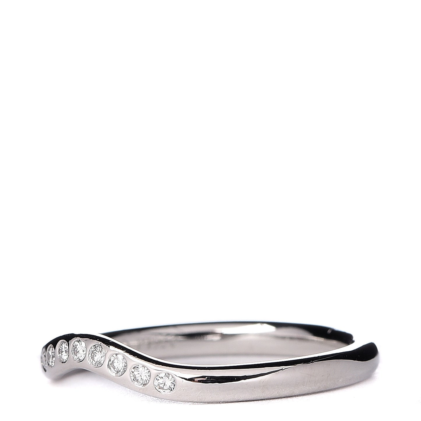 Platinum Diamond Elsa Peretti Curved Wedding Band Ring 49 5