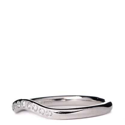 Tiffany Platinum Diamond Elsa Peretti Curved Wedding Band Ring 49 5 3 of 7