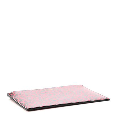 Saint Laurent Calfskin Baby Cat Print Zip Pouch Red 3 of 4