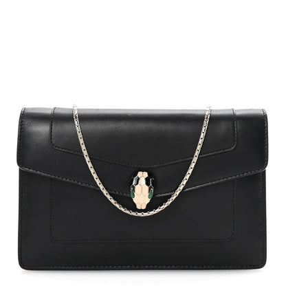 Bulgari Calfskin Serpenti Forever Chain Wallet Black 1 of 10
