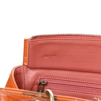Chanel Patent Quilted Petit Timeless Shopping Tote PTT Orange 16 of 22