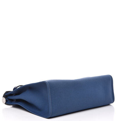 Hermes Vache Hunter Toile Herbag Zip 31 PM Bleu Brighton Bleu Saphir 4 of 12