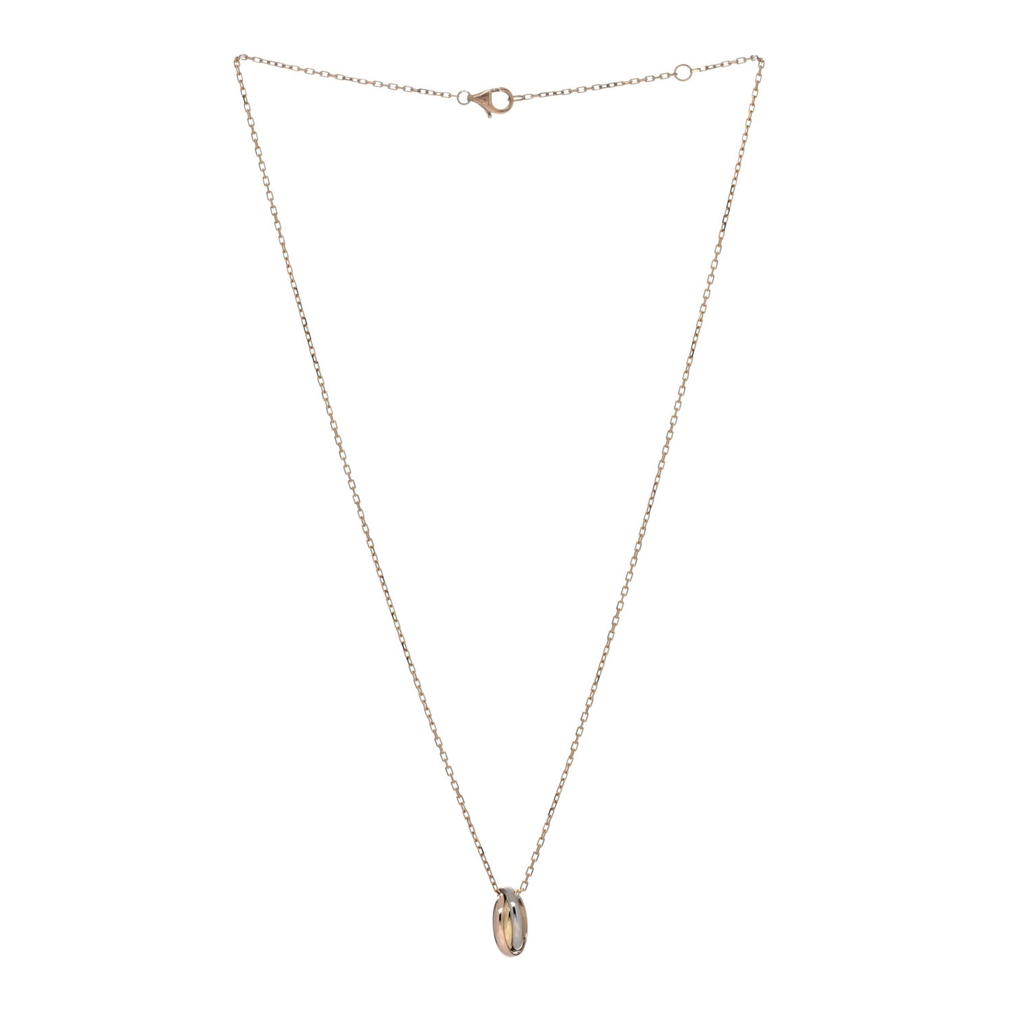 18K Pink Yellow White Gold Baby Trinity Pendant Necklace