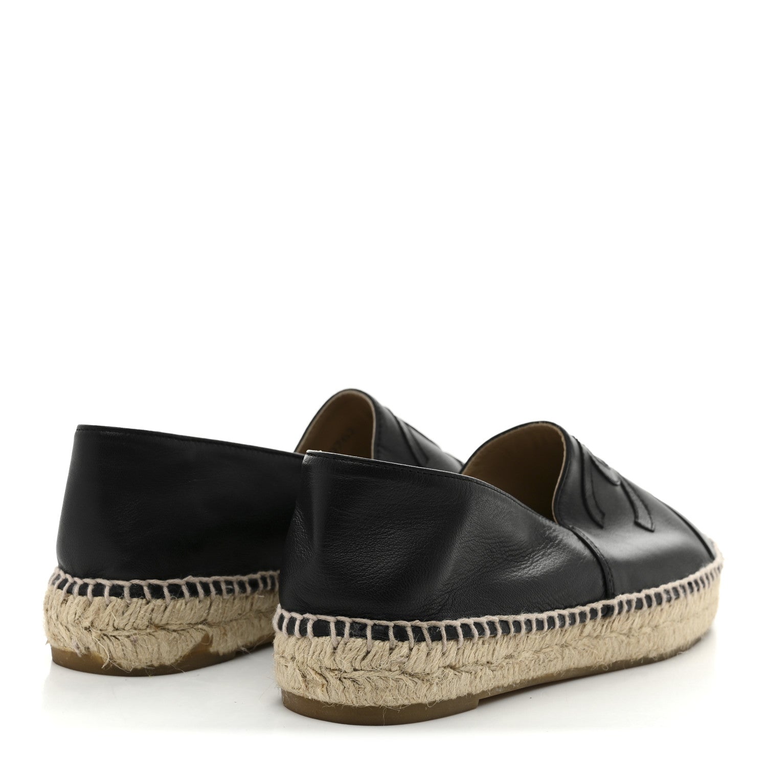 Chanel Lambskin CC Espadrilles 38 Black 5 of 10