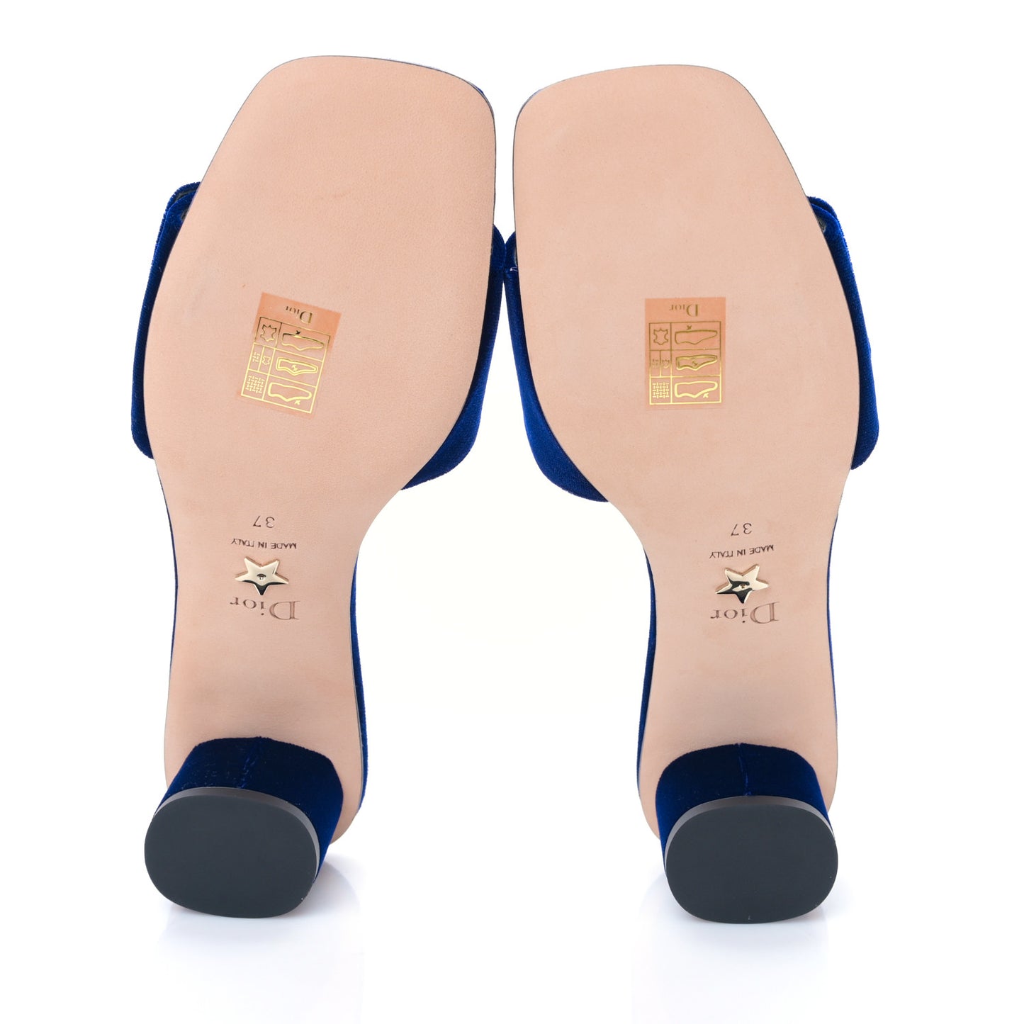 Velvet C'est Dior 50mm Slide Sandals 37 Blue