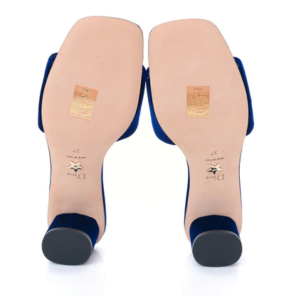 Christian Dior Velvet C'est Dior 50mm Slide Sandals 37 Blue 5 of 8