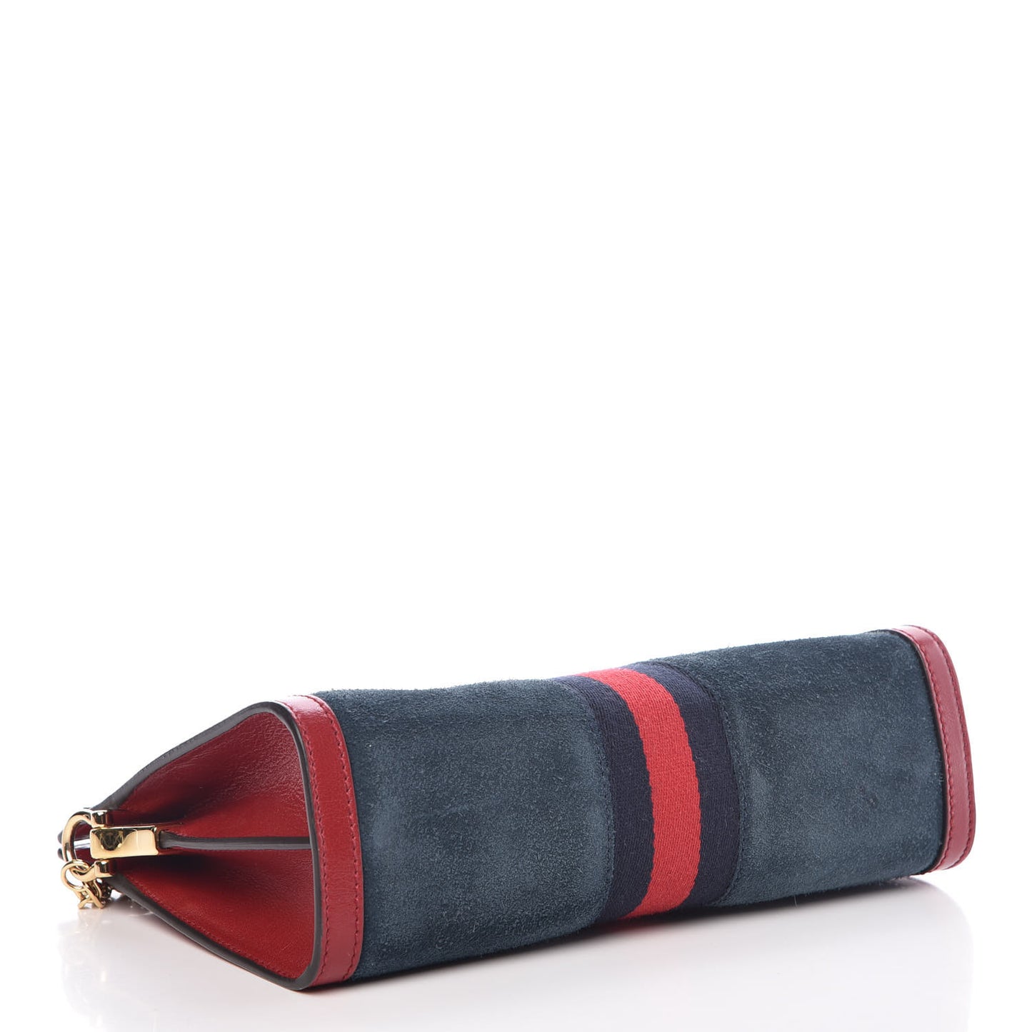 Suede Calfskin Web Small Ophidia Chain Shoulder Bag New Blue Romantic Cherry