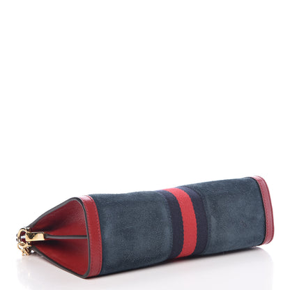 Gucci Suede Calfskin Web Small Ophidia Chain Shoulder Bag New Blue Romantic Cherry 4 of 8