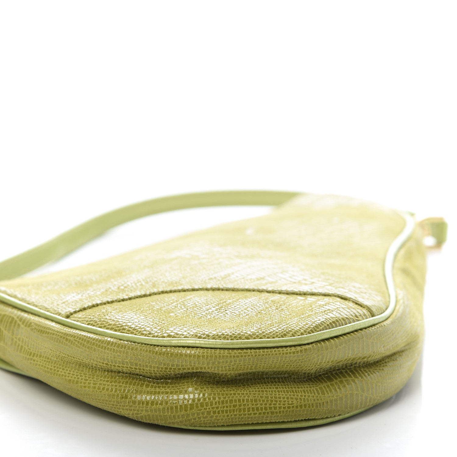 Christian Dior Lizard Mini Saddle Pochette Green 6 of 10