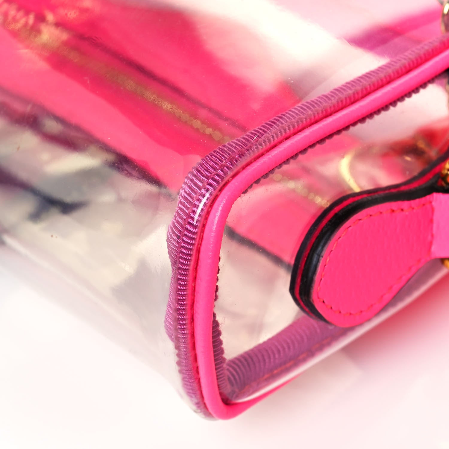 Gucci Vinyl Web Mini Ophidia Transparent Shoulder Bag Fluorescent Fuchsia 10 of 10