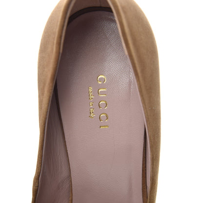 Gucci Suede Dahlia Bamboo Pumps 39 Beige 8 of 10