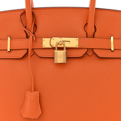 Hermes Taurillon Clemence Birkin 30 Orange 8 of 18