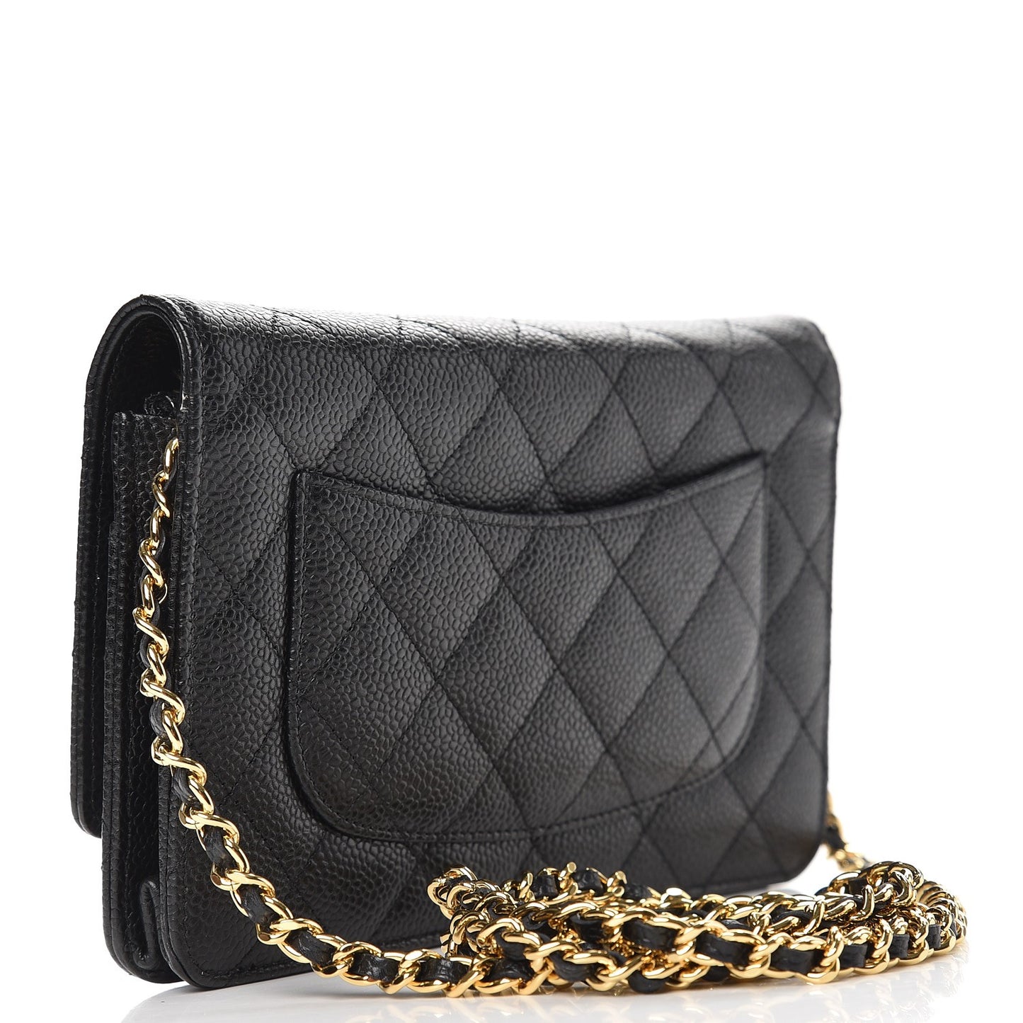 Caviar Quilted Wallet On Chain WOC Black