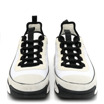 Chanel Velvet Calfskin Mixed Fibers CC Sneakers 40 Ivory Black 2 of 13
