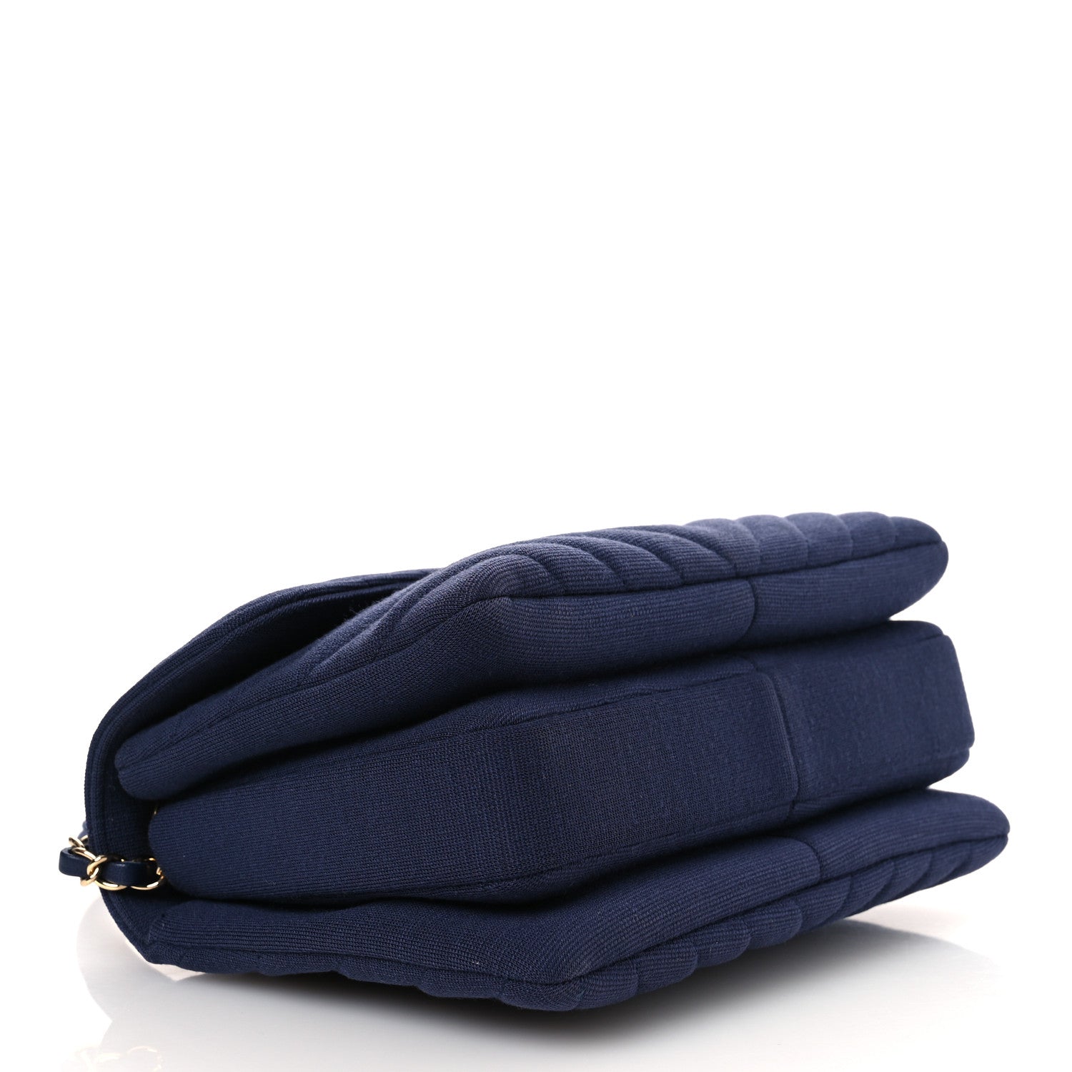 Chanel Jersey Chevron Quilted Small Trendy CC Dual Handle Flap Bag Navy Blue 4 of 15
