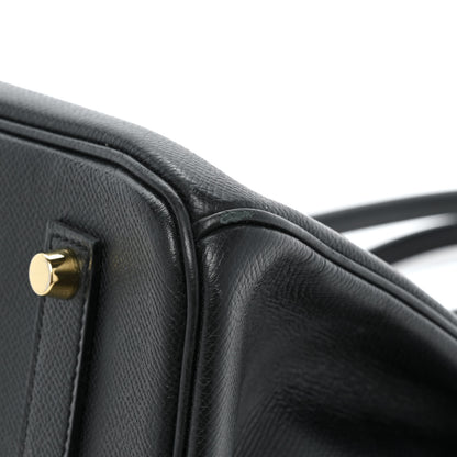 Hermes Epsom Horseshoe Birkin 35 Black Bleu Nuit 14 of 18
