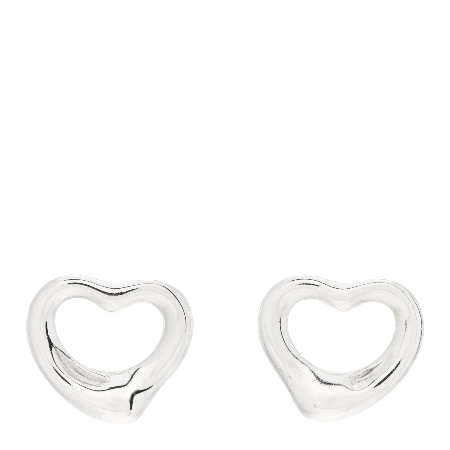 Sterling Silver 11mm Elsa Peretti Open Heart Earrings