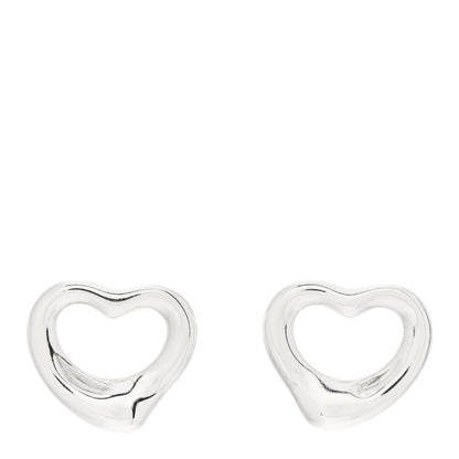 Tiffany Sterling Silver 11mm Elsa Peretti Open Heart Earrings 1 of 4