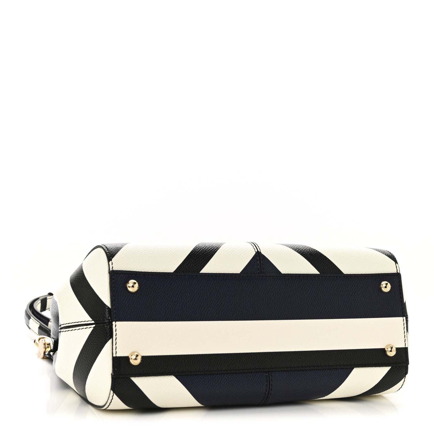 Dolce & Gabbana Dauphine Chevron Striped Medium Miss Sicily Satchel Blue 5 of 10