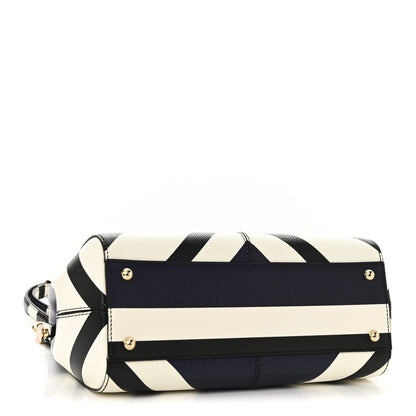 Dolce & Gabbana Dauphine Chevron Striped Medium Miss Sicily Satchel Blue 5 of 10
