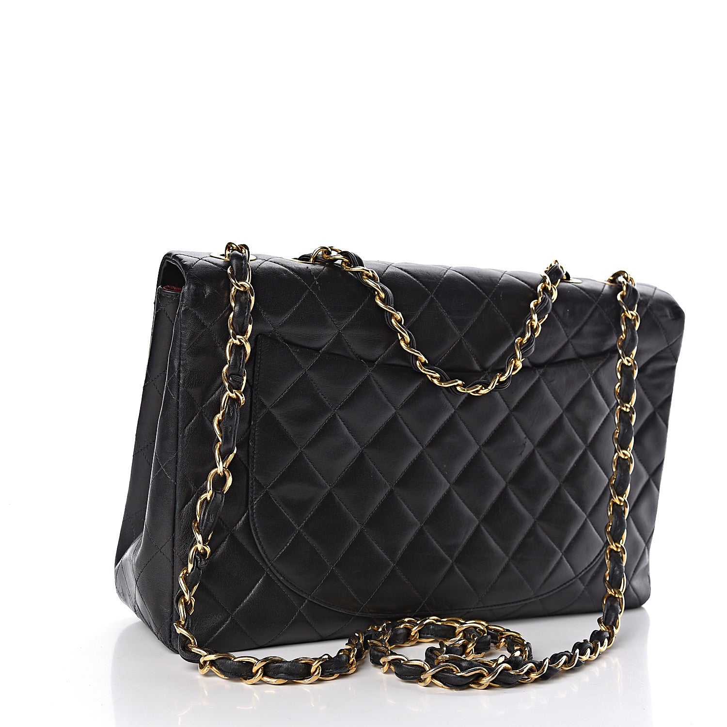 Chanel Lambskin Quilted XL Jumbo Single Flap Black 3 of 14