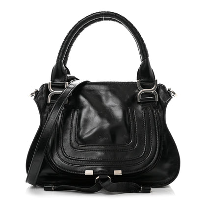 Chloe Natural Shiny Calfskin Small Marcie Satchel Black 1 of 10