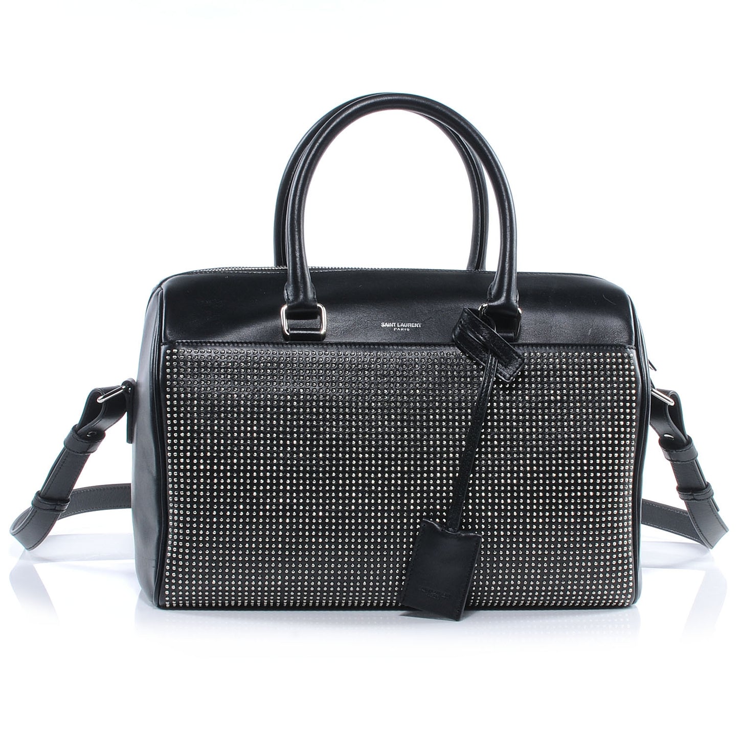 Leather Studded Duffle 6 Black