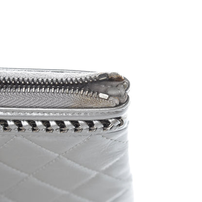 Chanel Calfskin Quilted Large Boy Chain Around Cosmetic Case Silver 12 of 12