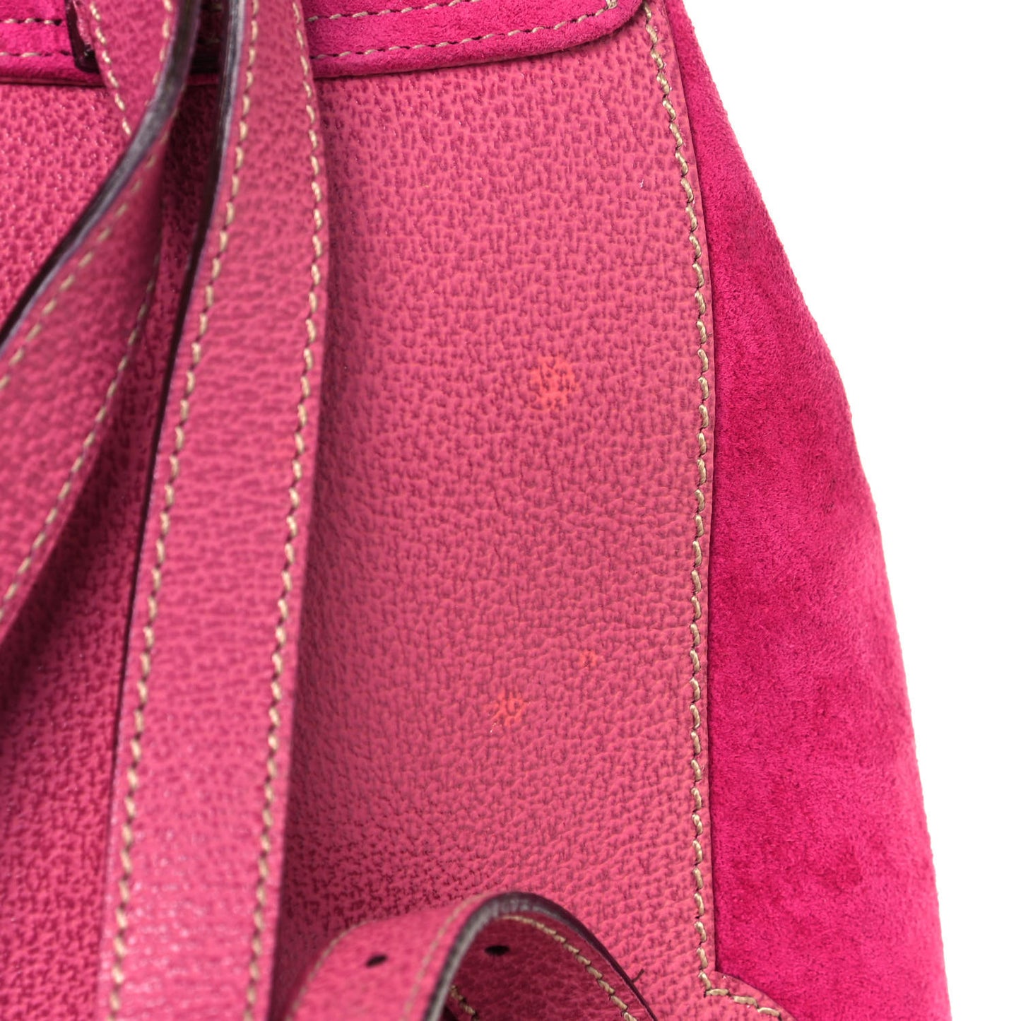 Suede Calfskin Bamboo Backpack Pink