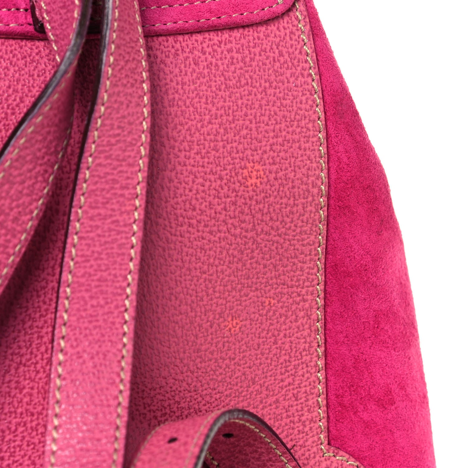 Gucci Suede Calfskin Bamboo Backpack Pink 12 of 12