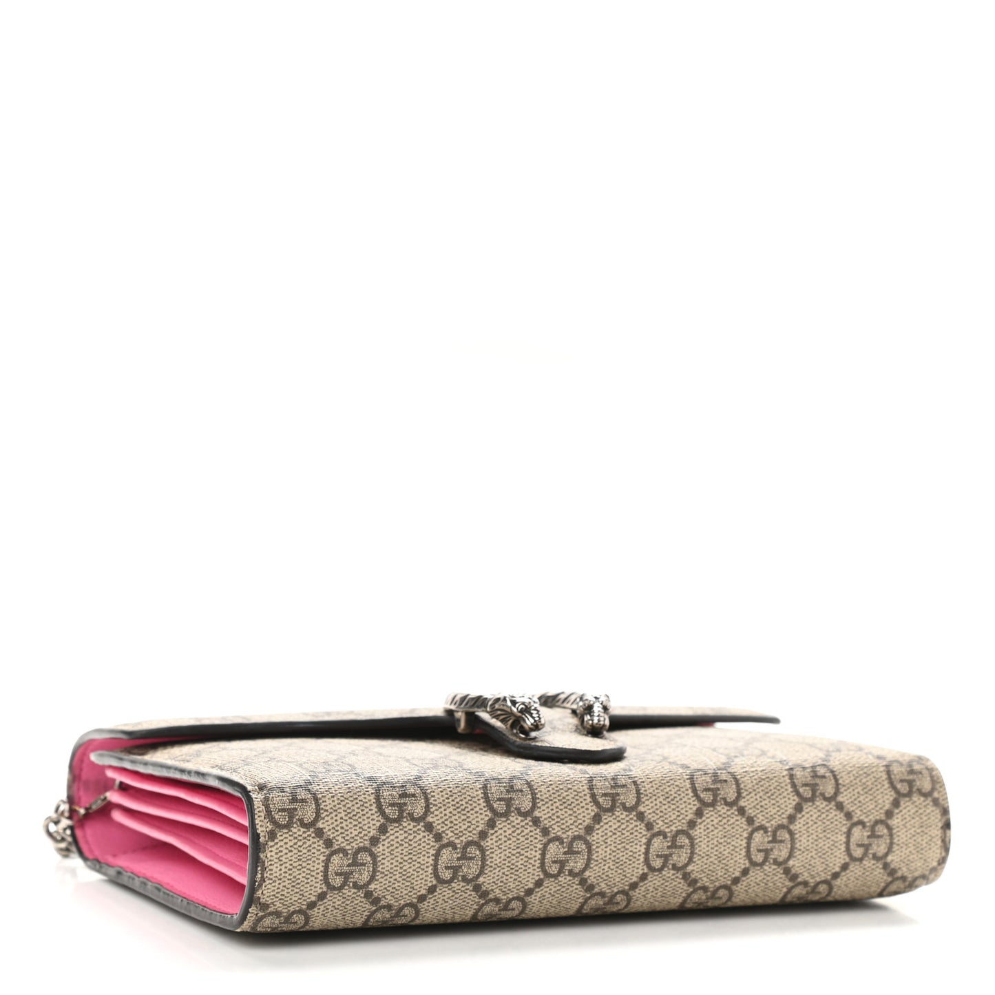 GG Supreme Monogram Mini Dionysus Chain Wallet Beige Pink