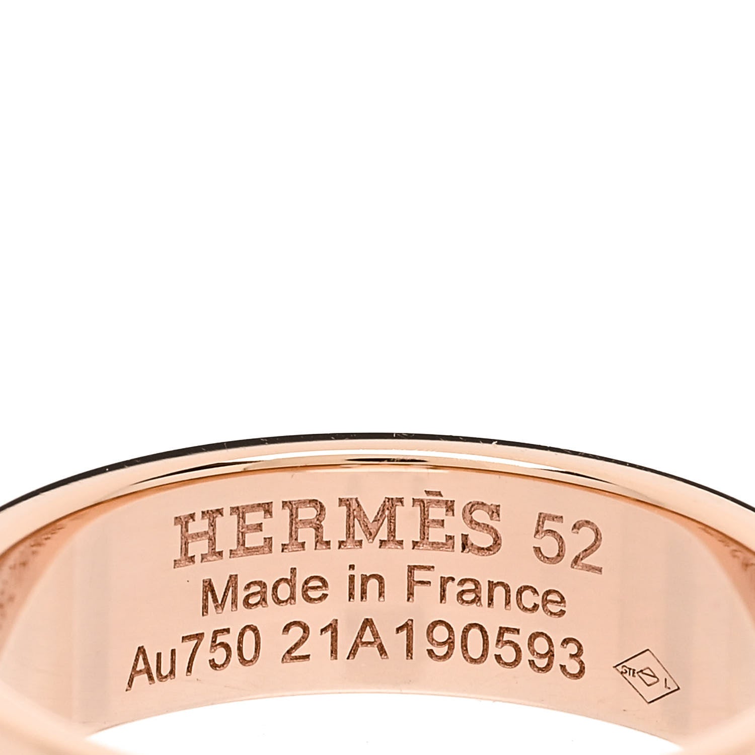 Hermes 18K Rose Gold Diamond PM H D'Ancre Ring 52 6 4 of 5