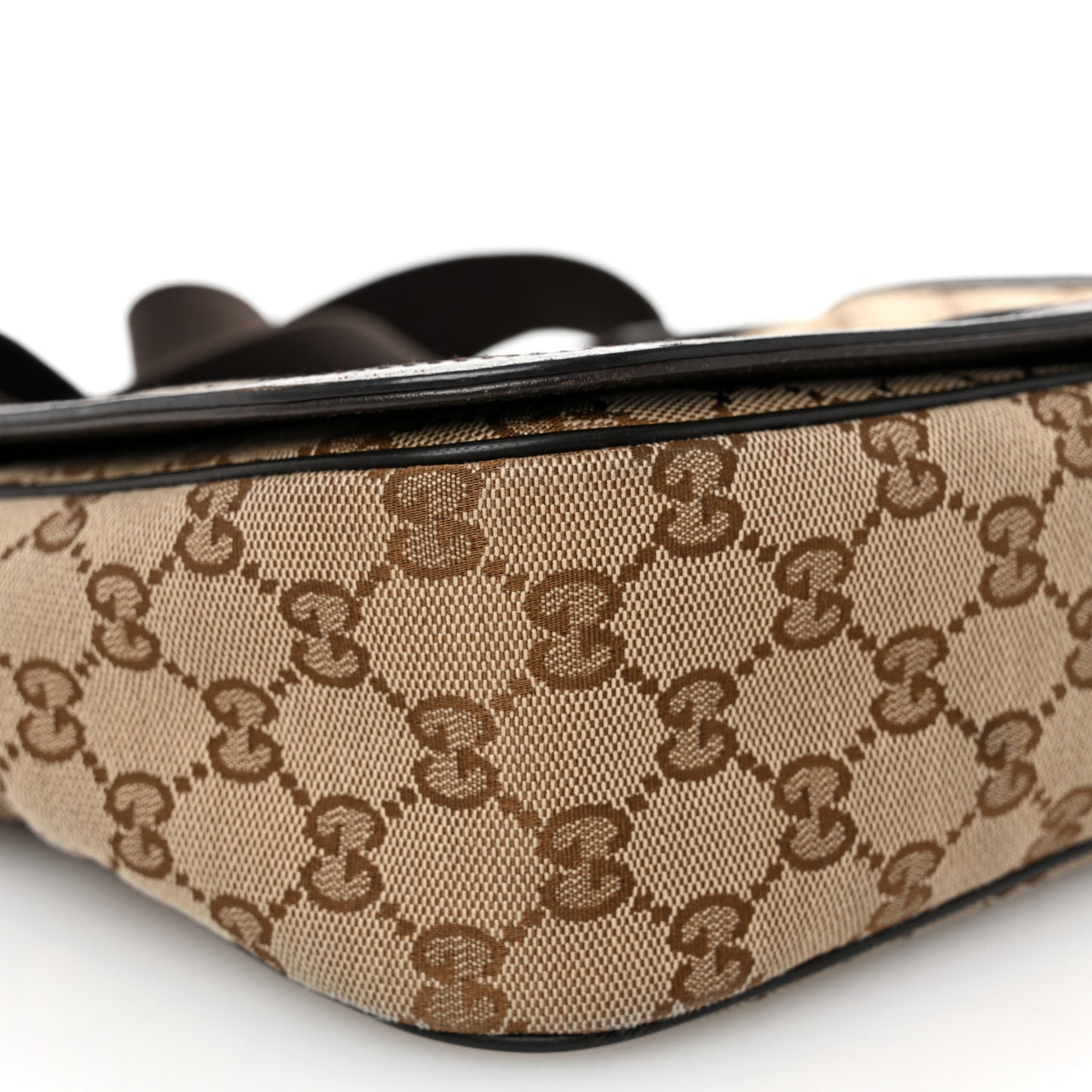 Monogram Flap Messenger Bag Beige Dark Brown