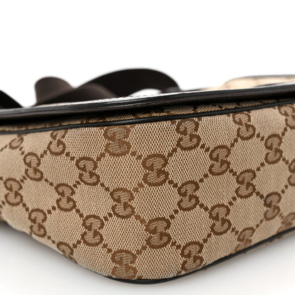 Gucci Monogram Flap Messenger Bag Beige Dark Brown 9 of 11