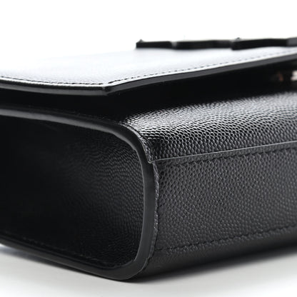 Saint Laurent Grain De Poudre Small Monogram Kate Satchel Black 8 of 10