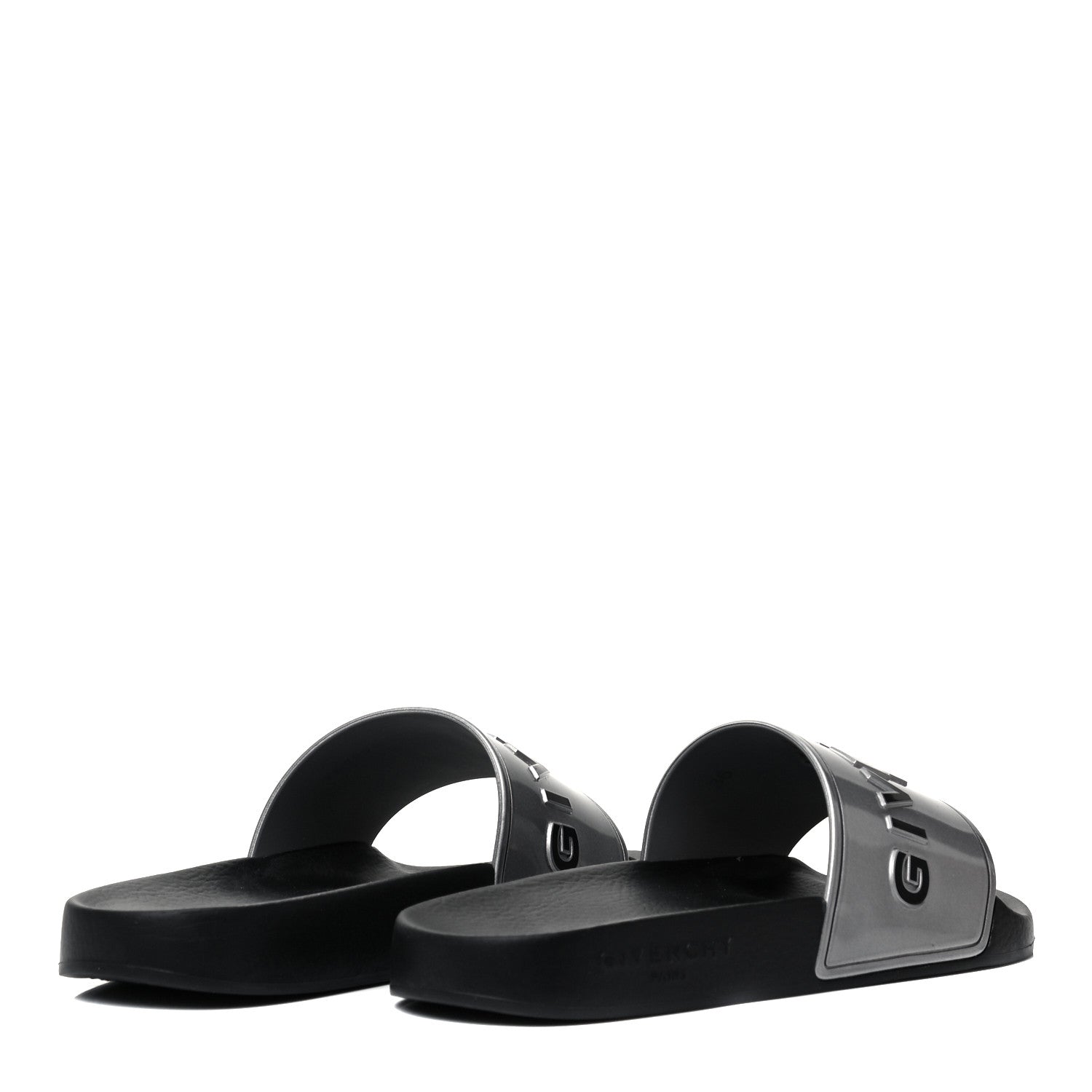 Givenchy Metallic Rubber Logo Pool Slide Sandals 36 Silver 4 of 7