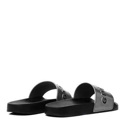 Givenchy Metallic Rubber Logo Pool Slide Sandals 36 Silver 4 of 7