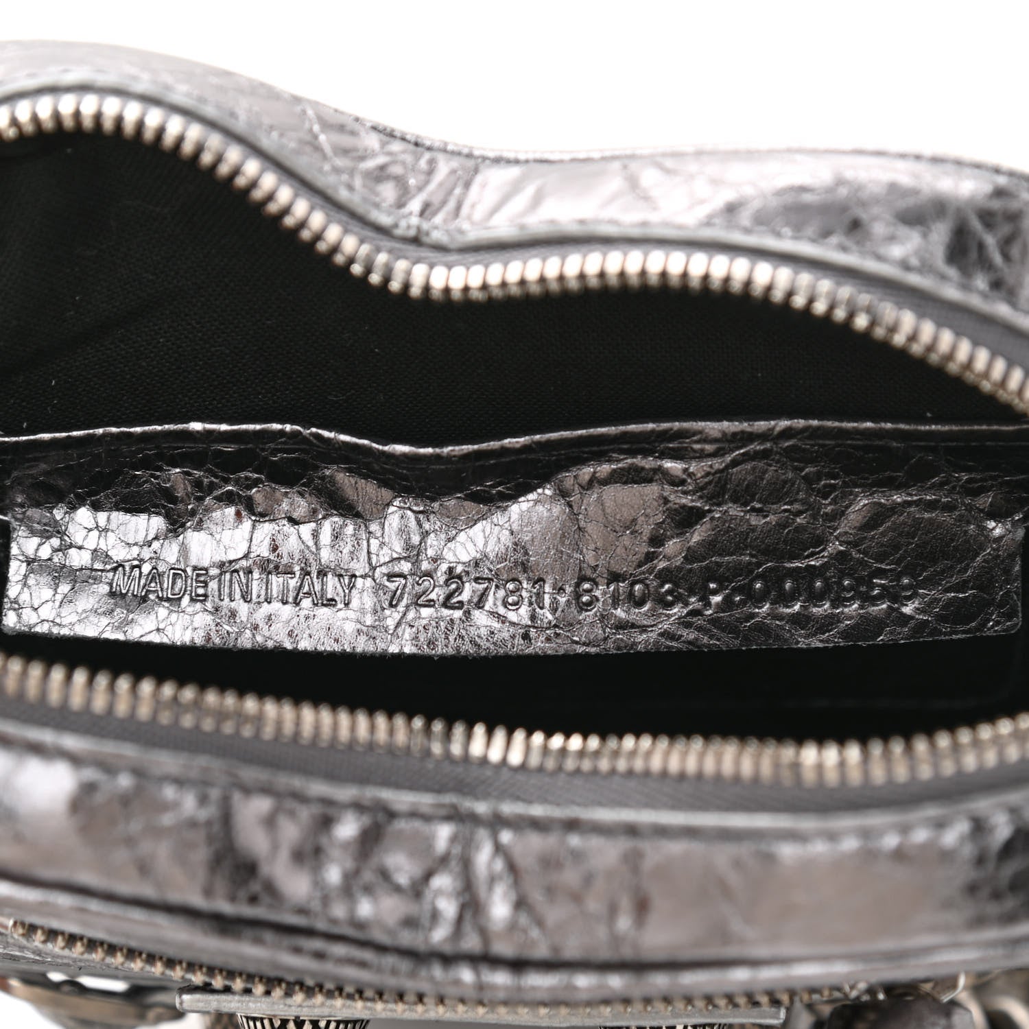 Balenciaga Metallic Agneau Arena Mini Le Cagole Heart Bag Silver 7 of 8