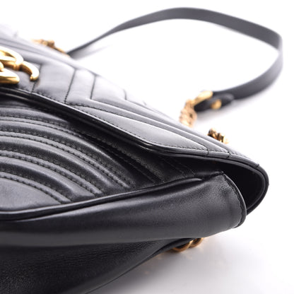 Gucci Calfskin Matelasse Small GG Marmont Shoulder Bag Black 17 of 18