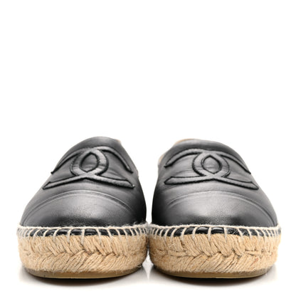 Chanel Lambskin CC Espadrilles 37 Black 3 of 10