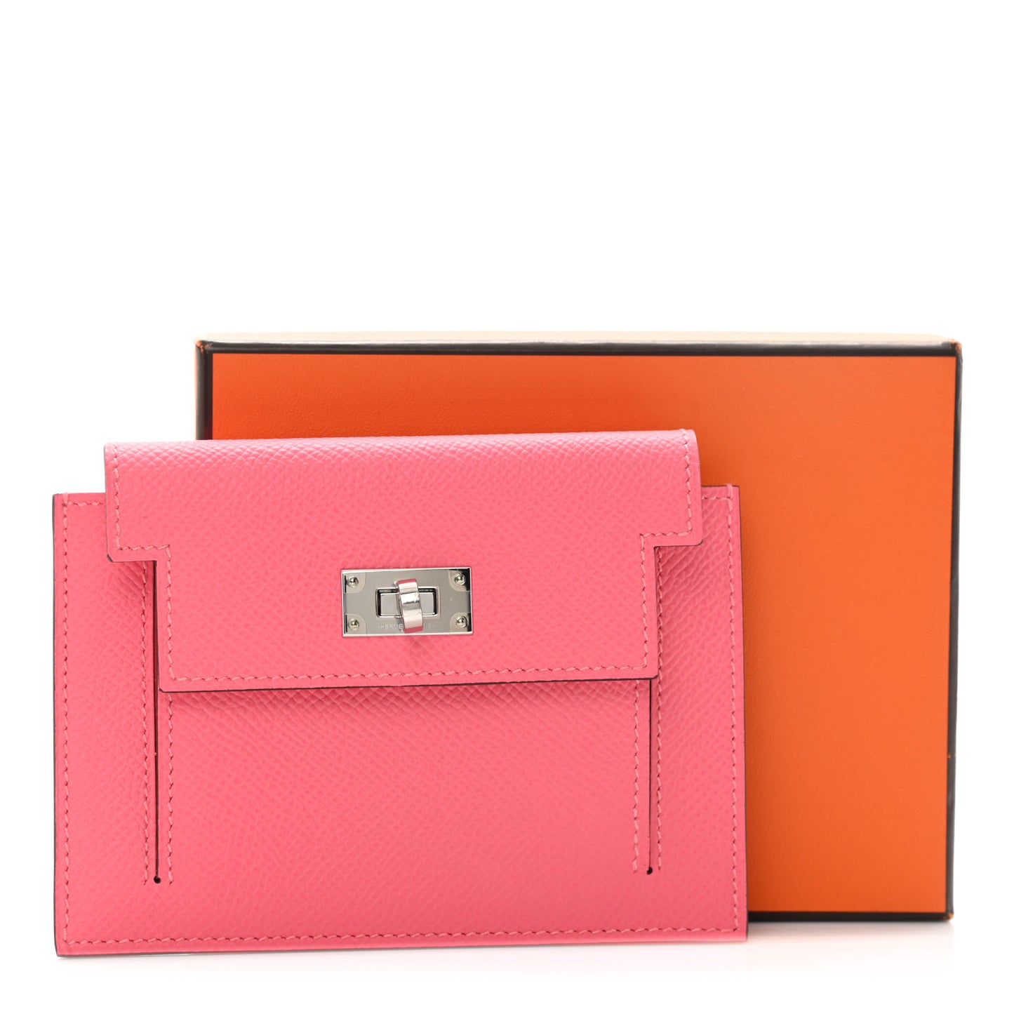 Epsom Kelly Pocket Compact Wallet Rose Azalee