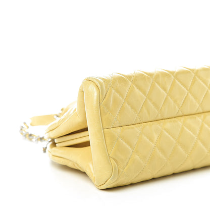 Chanel Glazed Calfskin Quilted Medium Just Mademoiselle Bowling Bag Yellow 5 of 9