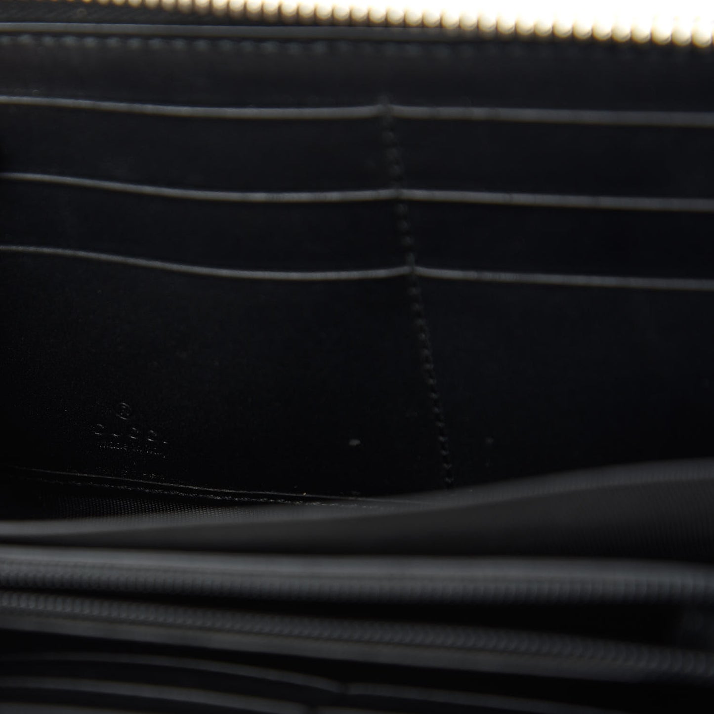GG Supreme Monogram Wolf Print Zip Around Wallet Black