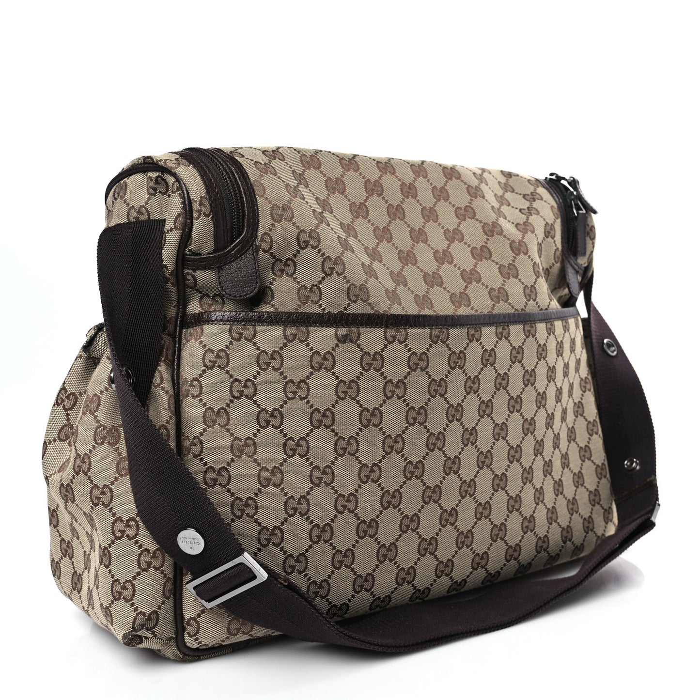 Monogram Natural Pigskin Large Diaper Bag Beige Ebony Cocoa Dark Chocolate