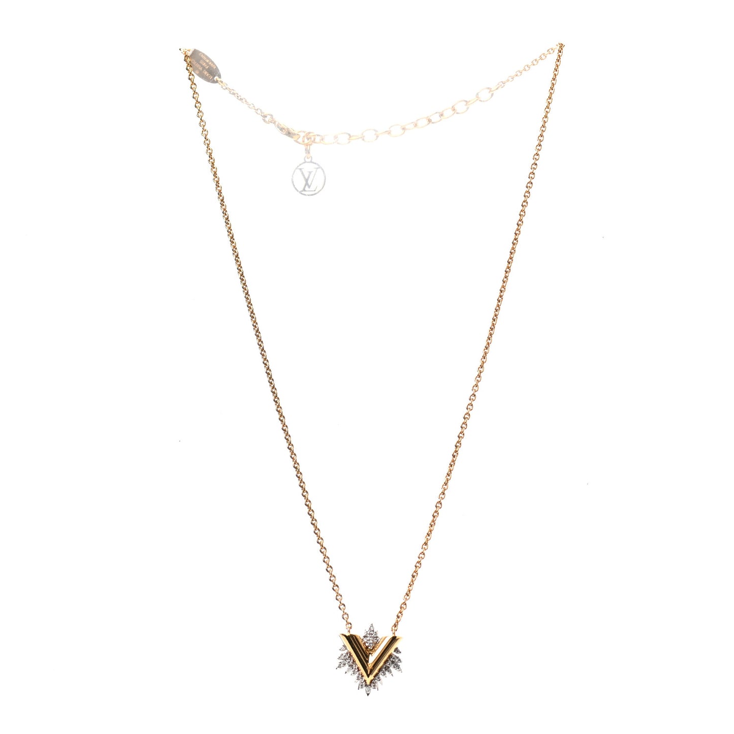 Crystal Essential Glory LV Necklace Gold